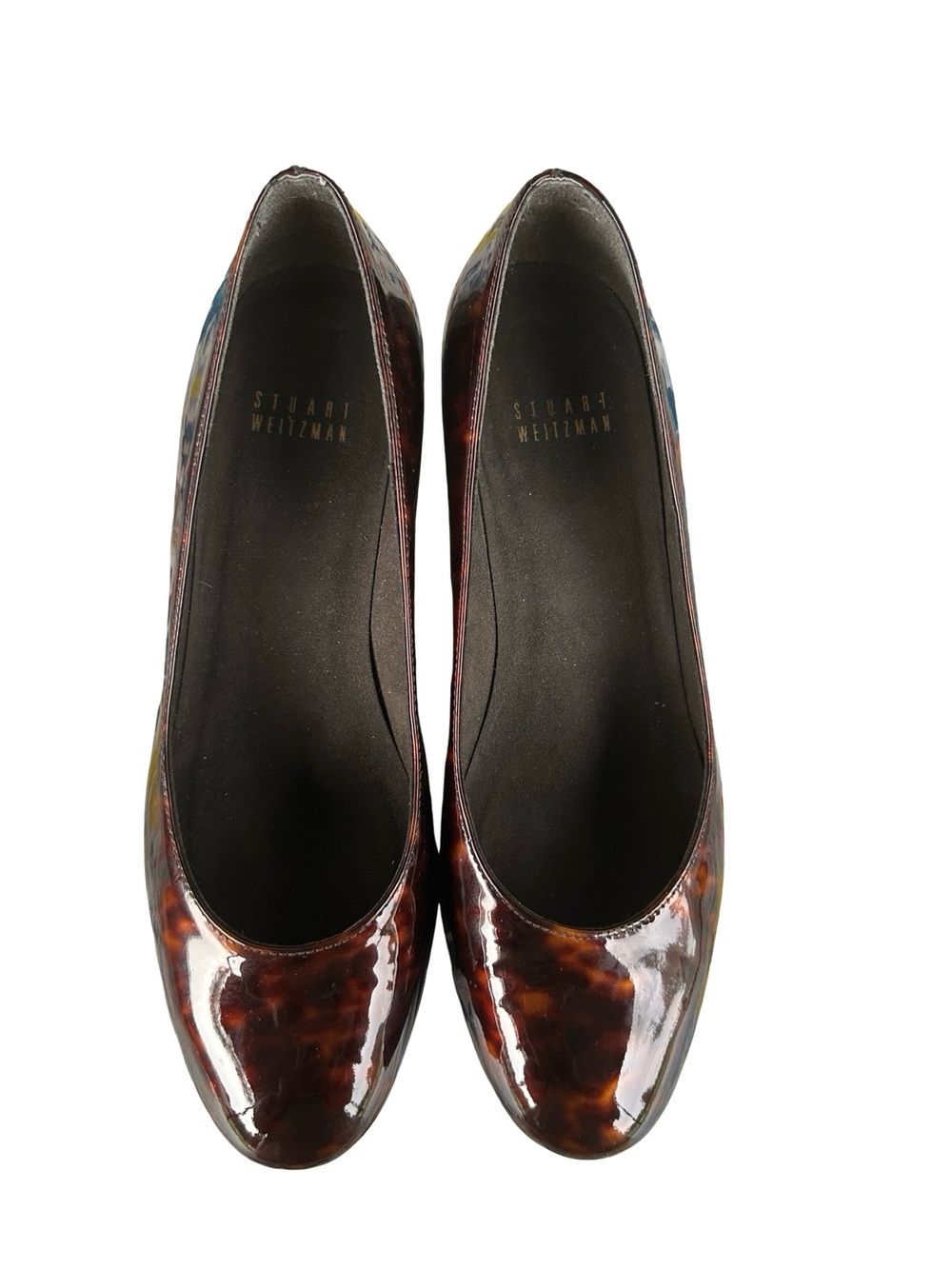 Stuart Weitzman Tortoiseshell Patent Leather Wedge Pumps - Brown - Picture 2 of 6